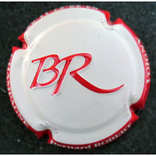 Capsule Muselet de bouteille de Champagne ROBERT Bernard n° 9g Crème, BR et ctr rouge