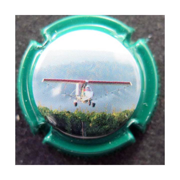 Capsule Muselet de bouteille de champagne REAUT Alain n° 2 contour vert métallisé