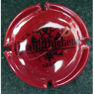 Capsule Muselet de bouteille de champagne CANARD-DUCHENE n° 73 Rouge foncé, écusson noir