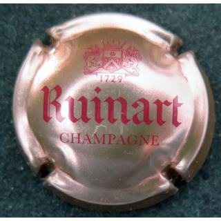 Capsule Muselet de bouteille de champagne Ruinart n° 65b quart, cuivre et rouge