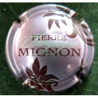 Capsule Muselet de bouteille de champagne MIGNON Pierre n° 61b rosé violacé feuilles marron