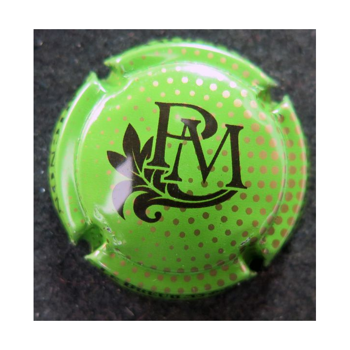 Capsule Muselet de bouteille de champagne MIGNON Pierre n° 89e Vert PM marron