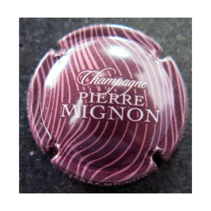 Capsule Muselet de bouteille de champagne MIGNON Pierre n° 197e Jéroboam rayures roses