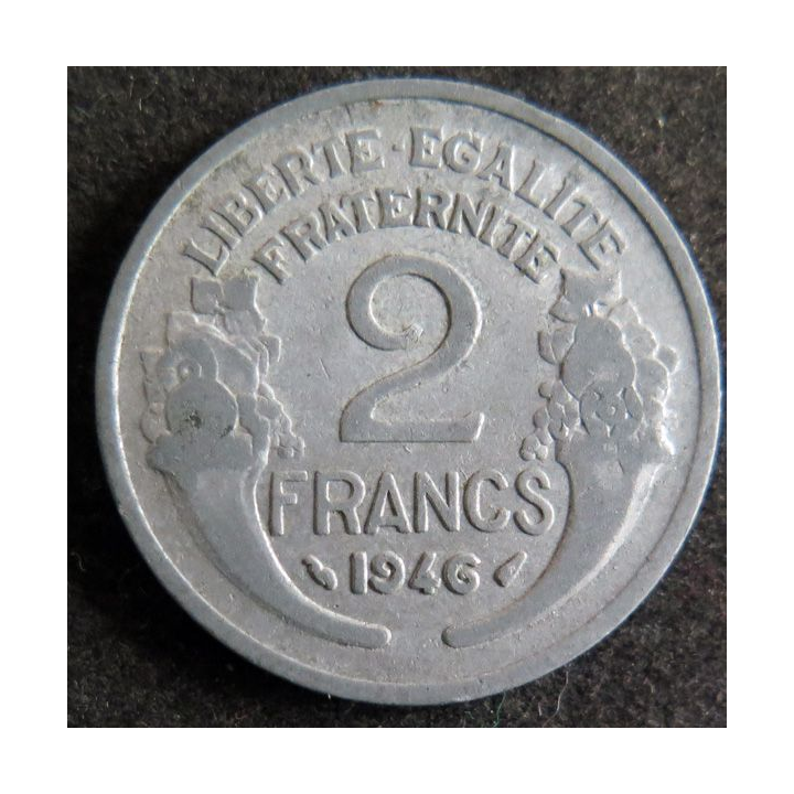 FRANCE : Pièce de 2 francs 1946 Morlon aluminium