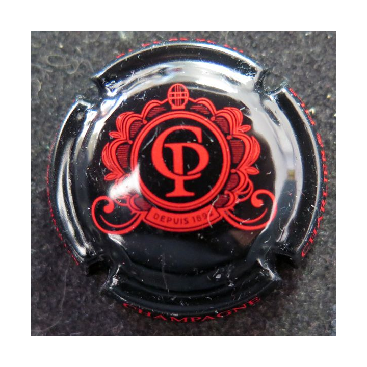 Capsule Muselet de bouteille de champagne CHARLIER et Fils n° 20j noir et rouge