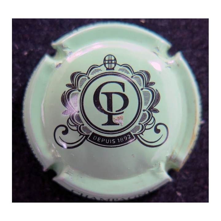 Capsule Muselet de bouteille de champagne CHARLIER et Fils n° 20d vert pâle et noir