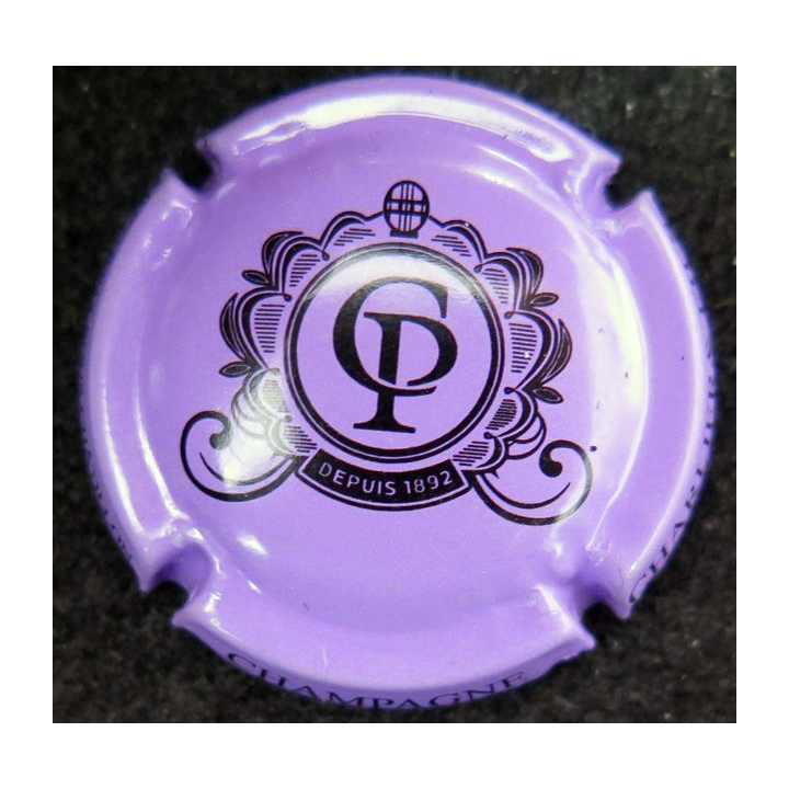 Capsule Muselet de bouteille de champagne CHARLIER et Fils n° 20i violet pâle et noir