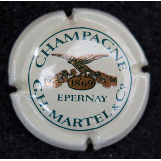 Capsule Muselet de bouteille de champagne MARTEL G. H. et C° n° 10 crème, or et vert foncé