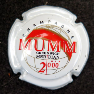 Capsule Muselet de bouteille de champagne G. H MUMM & C° n° 118 cuvée 2000