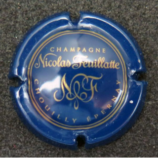 Capsule Muselet de bouteille de champagne Nicolas FEUILLATTE n° 30e Bleu et or vif