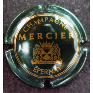 Capsule Muselet de bouteille de champagne MERCIER n° 25a vert foncé et or bas de l'écusson droit