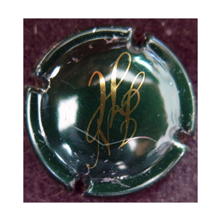 Capsule Muselet de bouteille de champagne HATON Jean Noël n° 1 vert foncé et or