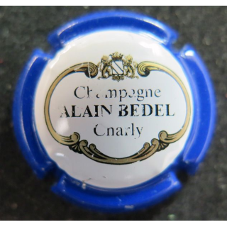Capsule Muselet de bouteille de champagne BEDEL Alain n° 11 ctr Bleu fond blanc