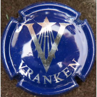 Capsule Muselet de bouteille de champagne VRANKEN n° 18 Bleu et métal lettres fines
