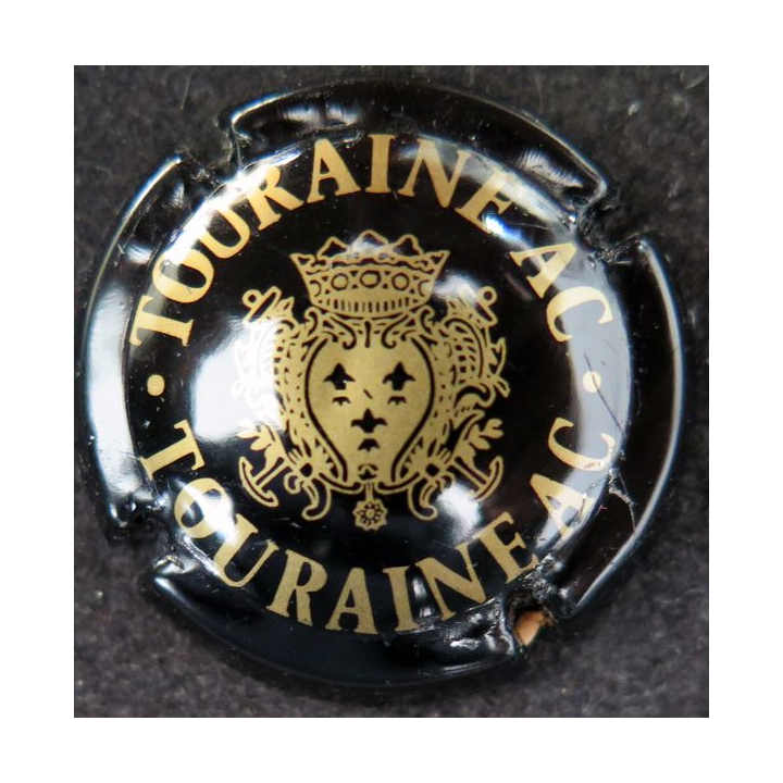 Capsule Muselet de bouteille de TOURAINE A.C n° 21 Noir et Or mat