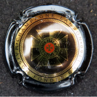 Capsule Muselet de bouteille de champagne LANSON n° 95 Noir et Or