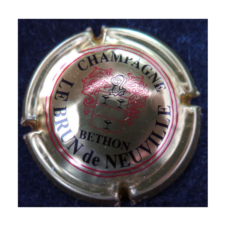 Capsule Muselet de bouteille de champagne LE BRUN DE NEUVILLE n° 15 Or Noir et Rouge