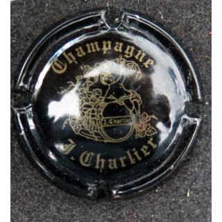 Capsule Muselet de bouteille de champagne CHARLIER J. n° 11 Noir et Or pâle