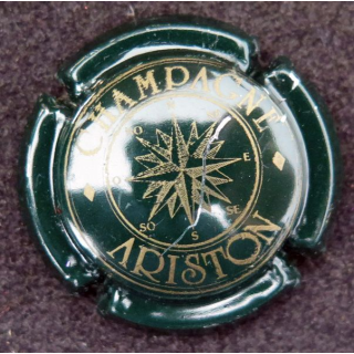 Capsule Muselet de bouteille de champagne ARISTON n° 7 Vert foncé et Or