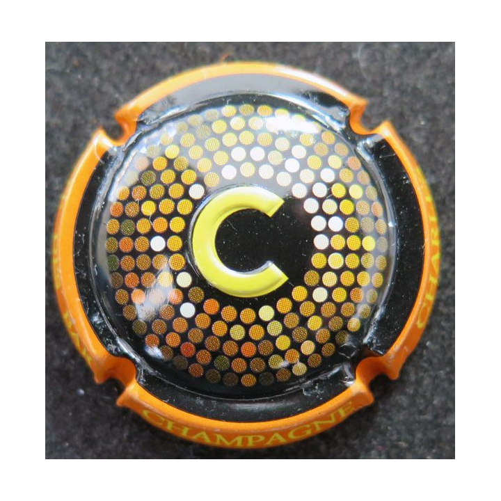 Capsule Muselet de bouteille de champagne CLEMENT Charles n° 29 ctr orange C estampé