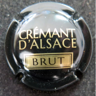 Capsule Muselet de bouteille de champagne CREMANT D'ALSACE NR Noir et Or