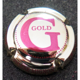 Capsule Muselet de bouteille de champagne MIGNON Pierre n° 217 Gold plaqué Or rouge violacé