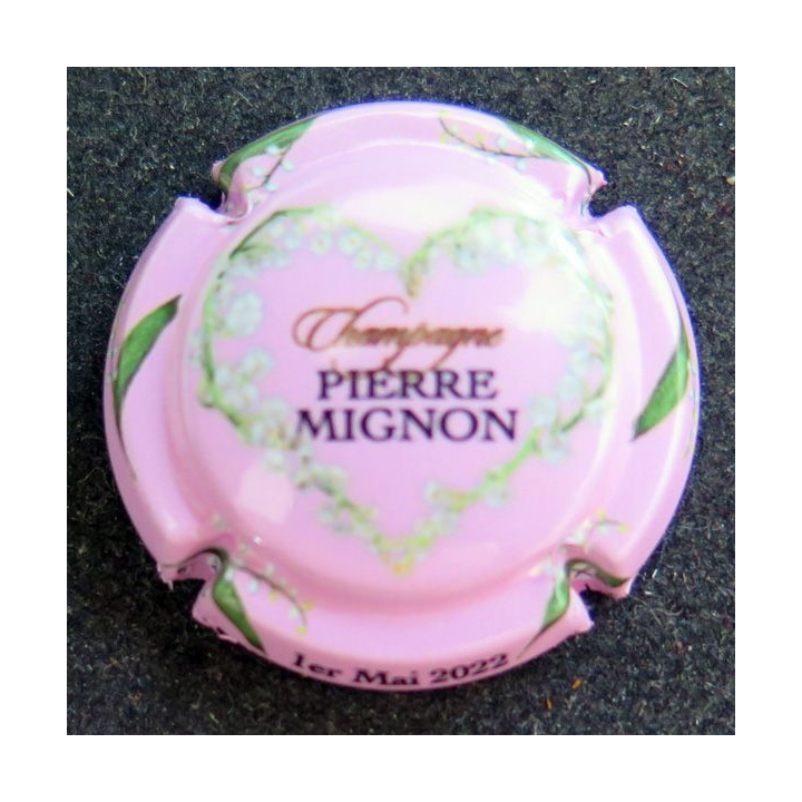 Capsule Muselet de bouteille de champagne MIGNON Pierre 1° Mai 2022 rose