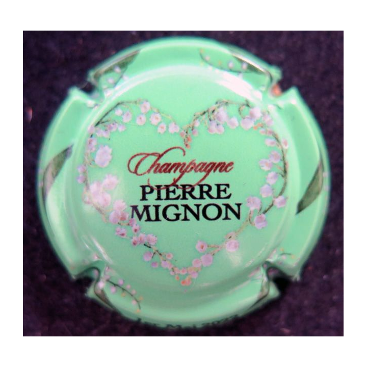 Capsule Muselet de bouteille de champagne MIGNON Pierre n° 234b Fond vert 1° Mai 2022 