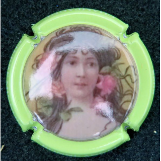 Capsule Muselet de bouteille de champagne MIGNON Pierre n° 247c fond vert fluo
