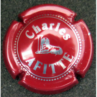 Capsule Muselet de bouteille de champagne LAFITTE Charles n° 3b Rouge métallisé en lettre épaisses