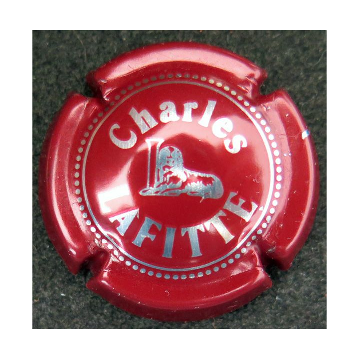 Capsule Muselet de bouteille de champagne LAFITTE Charles n° 3b Rouge métallisé en lettre épaisses
