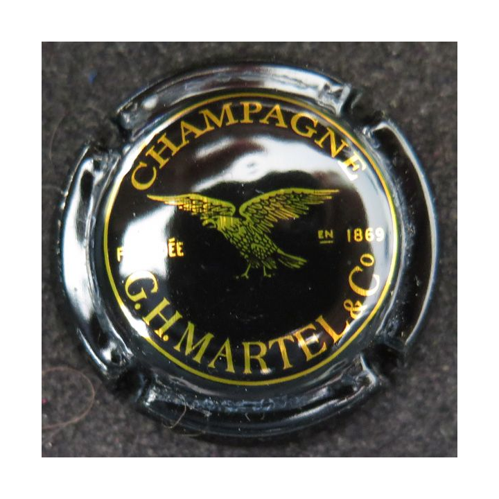 Capsule Muselet de bouteille de champagne MARTEL G. H. n° 26 Noir et Or