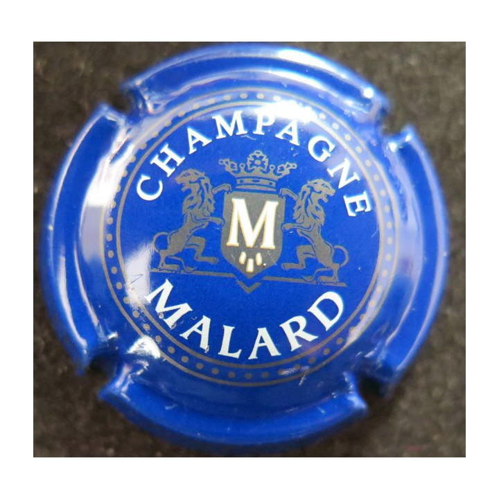 Capsule Muselet de bouteille de champagne MALARD n° 12d fond bleu