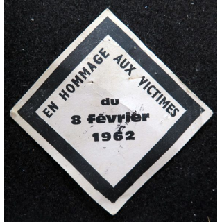 Etiquette "En hommage aux victimes du 8 février 1962" 5x5 cm