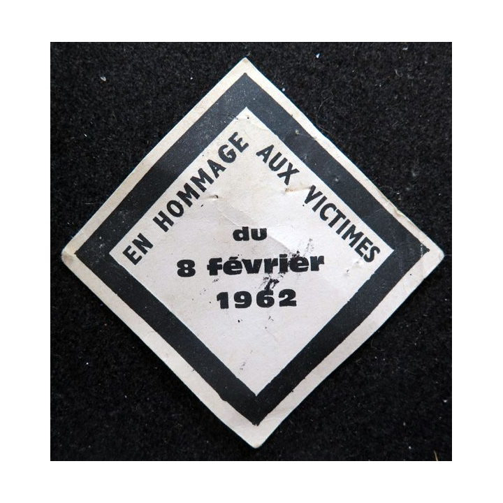 Etiquette "En hommage aux victimes du 8 février 1962" 5x5 cm