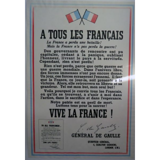 Affiche de l'Appel du 18 Juin ORIGINALE du Général De Gaulle réalisée par olivier Fallek