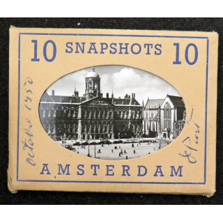 Lot de 10 cartes photographiques d'Amsterdam Octobre 1950 7 x 9 cm