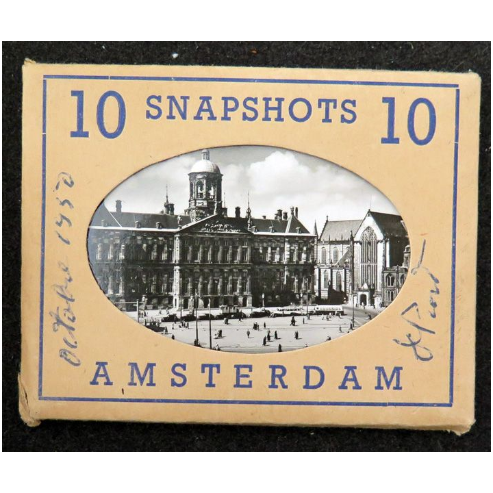 Lot de 10 cartes photographiques d'Amsterdam Octobre 1950 7 x 9 cm