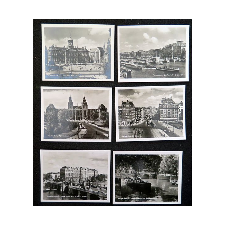 Lot de 10 cartes photographiques d'Amsterdam Octobre 1950 7 x 9 cm