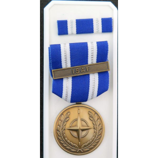 OTAN : médaille commémorative de l'OTAN avec barrette "ISAF" en Afghanistan