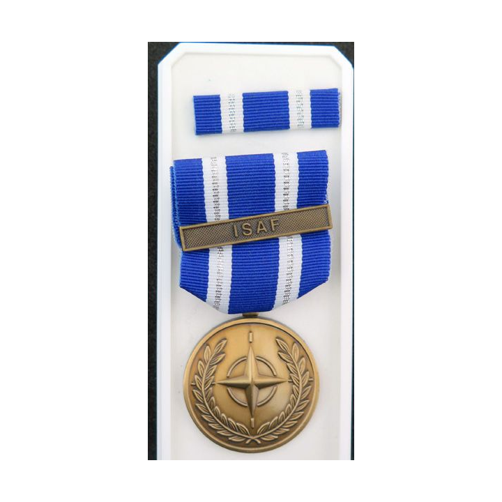 OTAN : médaille commémorative de l'OTAN avec barrette "ISAF" en Afghanistan