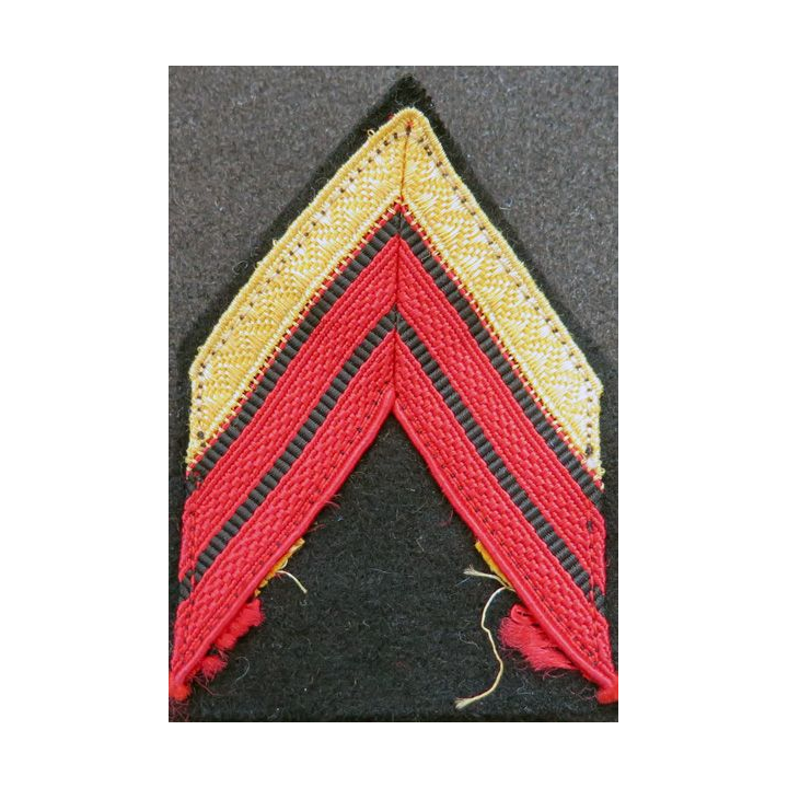 Galon de Caporal Chef PDL rouge et doré sur tissu bleu noir