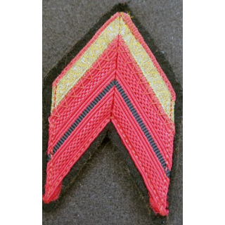 Galon de Caporal Chef PDL rouge et doré sur tissu Kaki