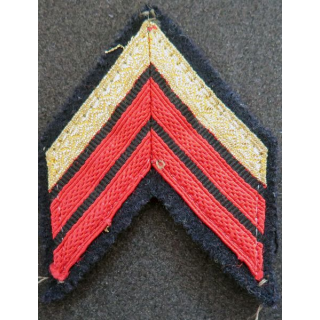 Galon de Caporal Chef PDL rouge et doré sur tissu bleu noir