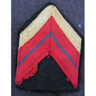 Galon de Caporal Chef PDL rouge et doré sur tissu bleu noir