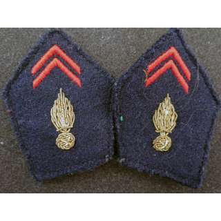 paire de soutache (insigne de col) de l'Infanterie en cannetille