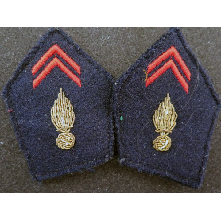 paire de soutache (insigne de col) de l'Infanterie en cannetille