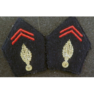 paire de soutache (insigne de col) de l'Infanterie en cannetille
