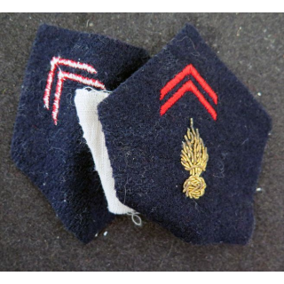 paire de soutache (insigne de col) de l'Infanterie en cannetille