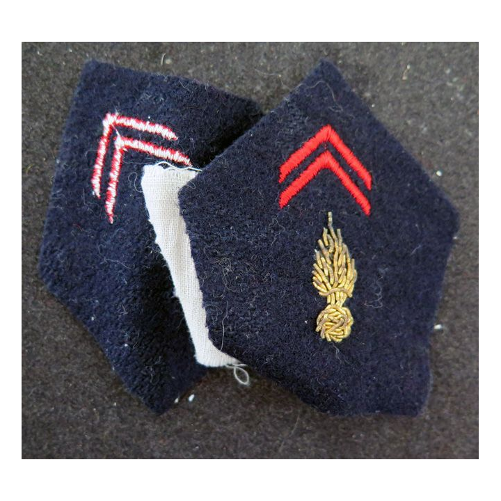 paire de soutache (insigne de col) de l'Infanterie en cannetille